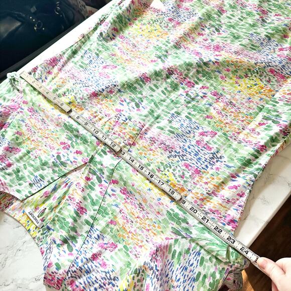 FOXCROFT Vena Linen Impressionist Floral 3/4 Sleeve Dress women’s size large - Picture 12 of 12